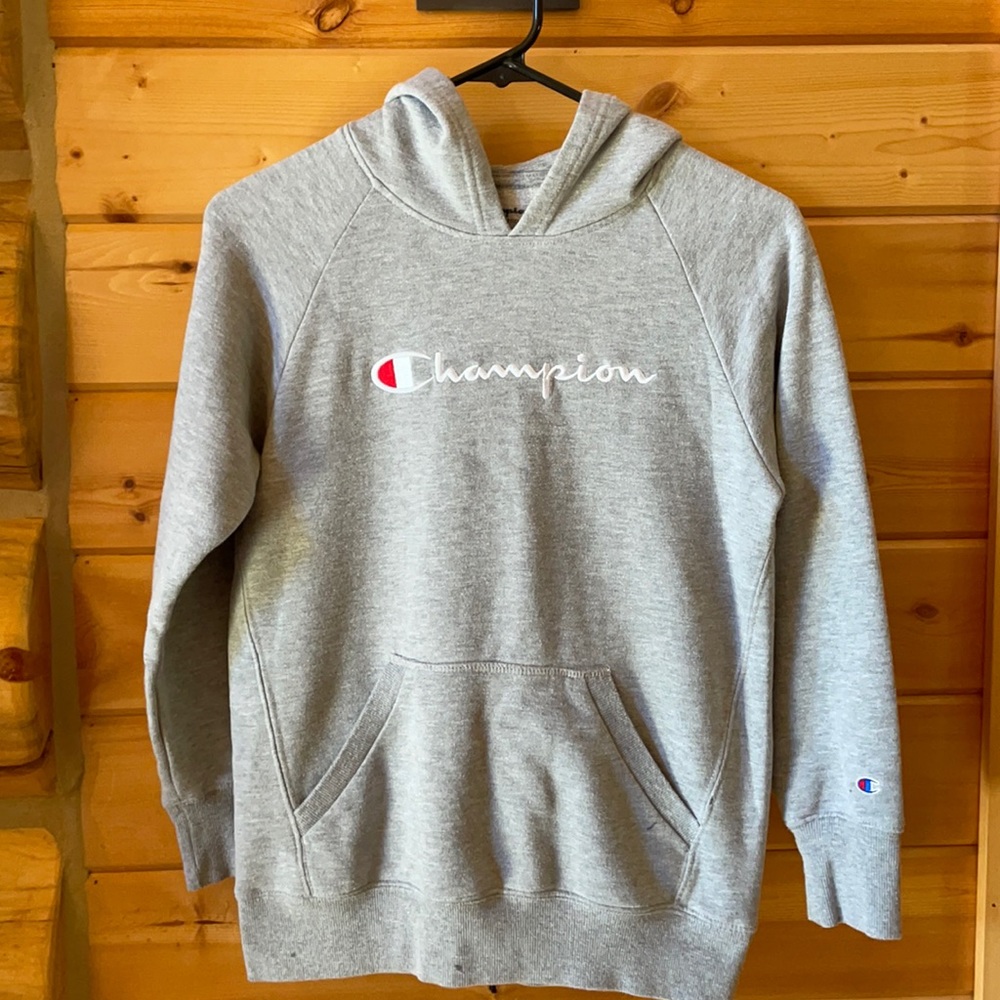 Boys Champion hooded sweatshirt.